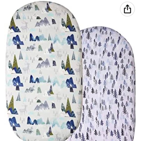 Bassinet Sheet, Mountain & Pine, 2 pk, Soft and Breathable - Picture 1 of 2